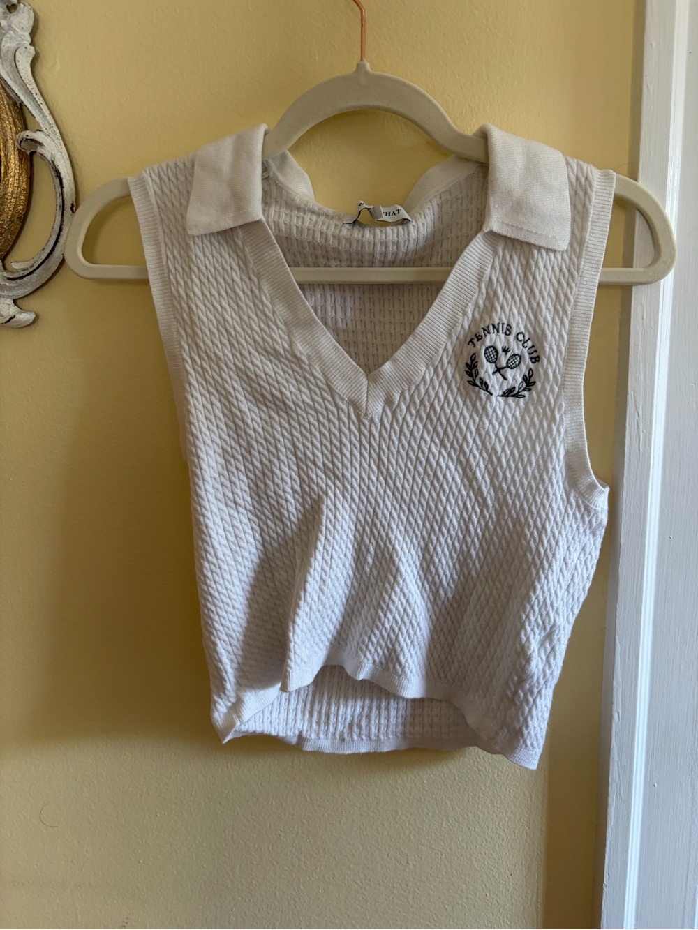 REVOLVE WeWoreWhat White V-Neck Textured Knit Vest